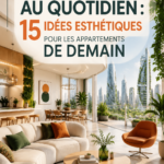 Un appartement moderne décoré avec des éléments de design futuriste et des touches de luxe.