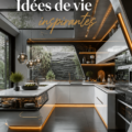 Salon élégant avec des éléments de design intérieur modernes et chaleureux
