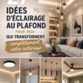 Un beau lustre en verre au plafond dans un salon moderne, apportant une ambiance chaleureuse.