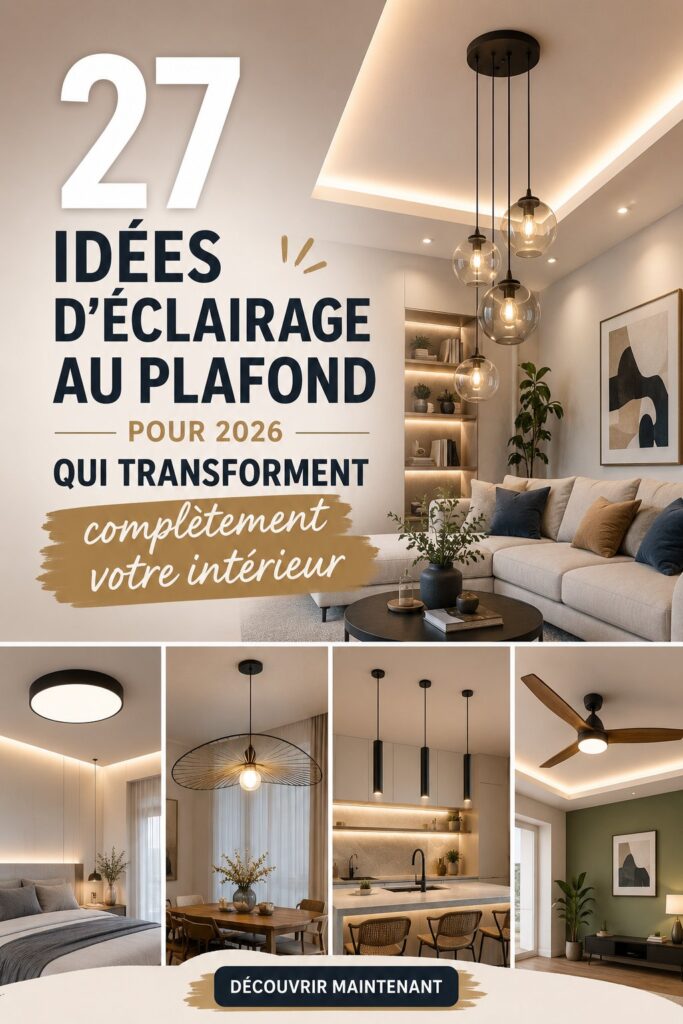 Un beau lustre en verre au plafond dans un salon moderne, apportant une ambiance chaleureuse.