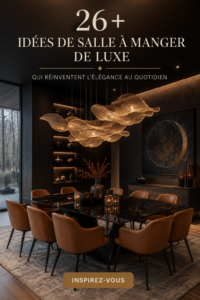Salle à manger élégante avec table en bois et chaises design