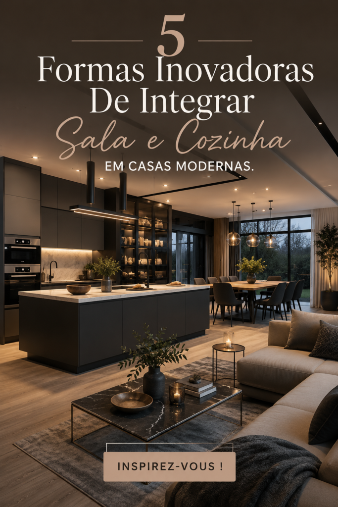 Une cuisine moderne intégrée à un salon chaleureux avec des éléments de design intérieur équilibrés.