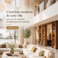 Intérieur moderne d'une villa avec un salon accueillant et élégant.