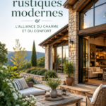 Maison rustique moderne avec des finitions en bois et un intérieur chaleureux