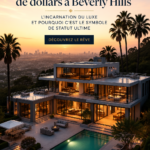 Portrait d'une villa de luxe à Beverly Hills avec piscine et jardin