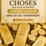 Un sac transparent élégant avec des objets bien organisés à l'intérieur.