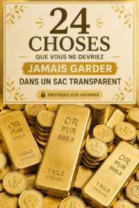 Un sac transparent élégant avec des objets bien organisés à l'intérieur.