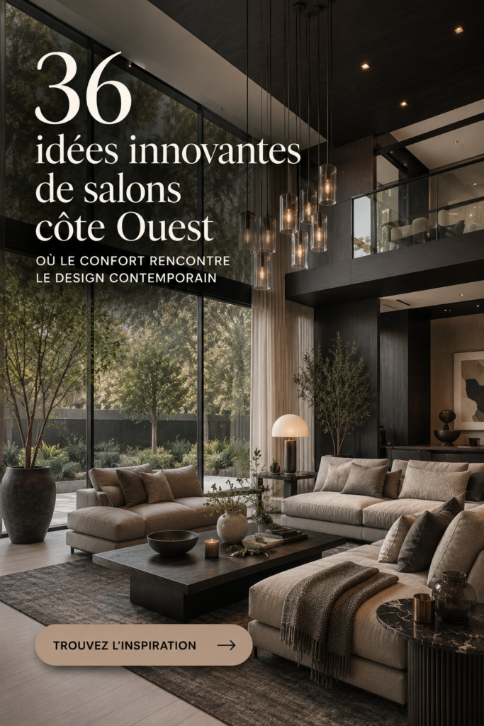 Salon moderne alliant confort et design élégant avec des accents contemporains.
