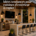 Une cuisine d'extérieur élégante avec un patio décoré
