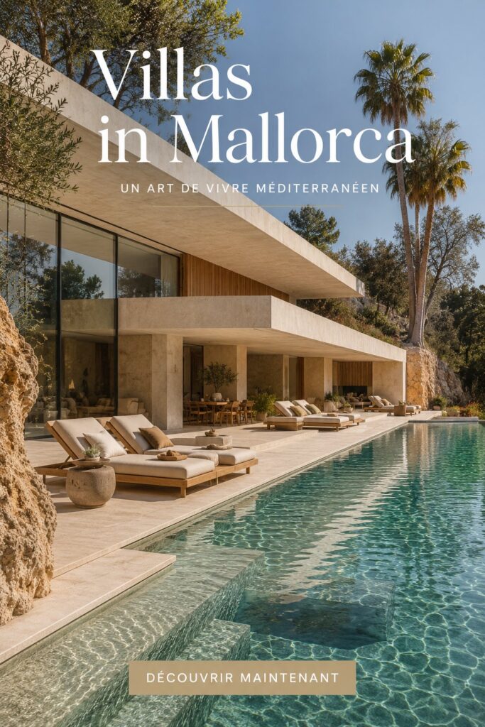Villa de luxe à Majorque avec piscine et vue sur la mer.