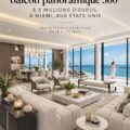 Vue panoramique d'un appartement de luxe à Miami avec décor moderne.