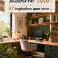 Bureau d'angle moderne avec décor élégant et fonctionnel