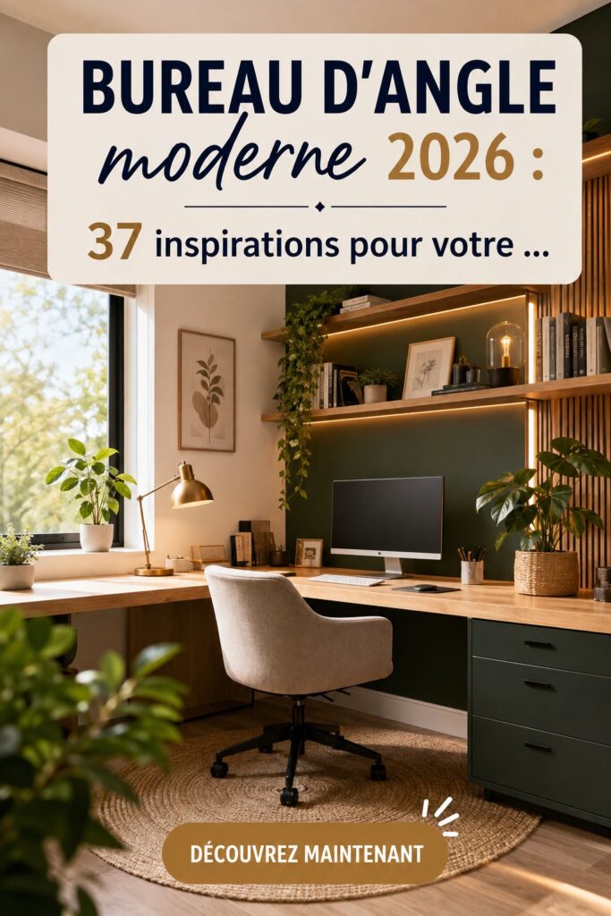 Bureau d'angle moderne avec décor élégant et fonctionnel
