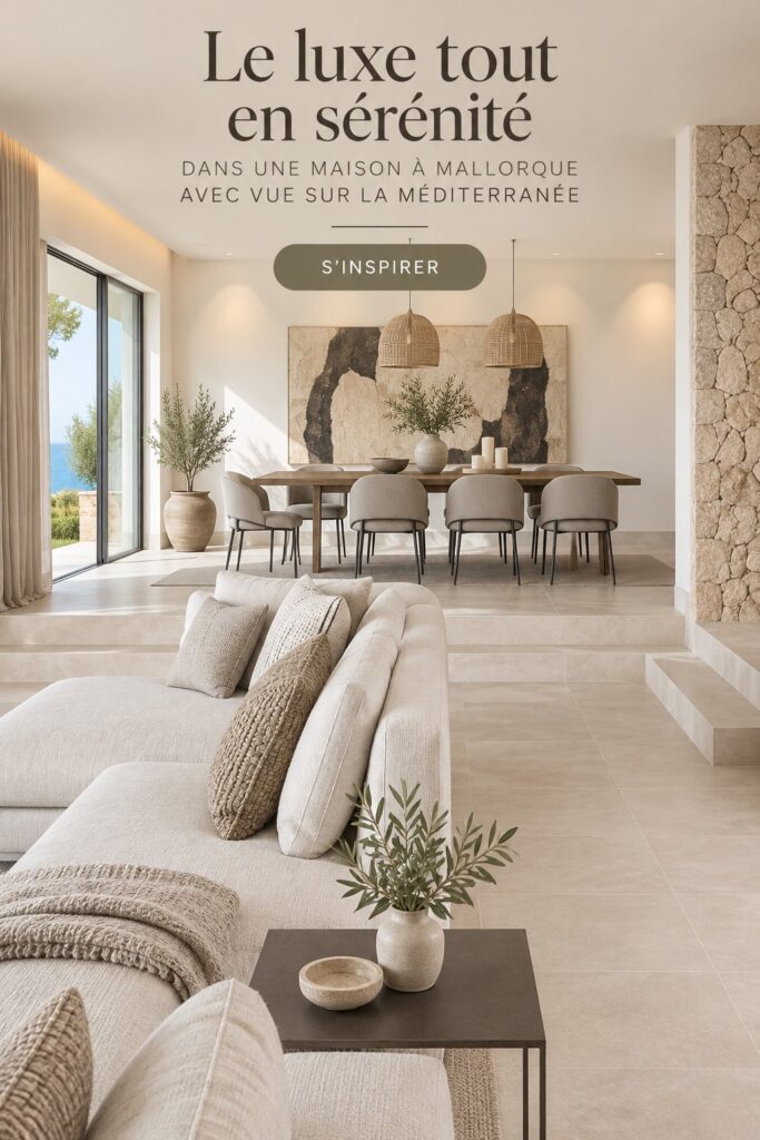 Intérieur élégamment décoré avec des perspectives sur la Méditerranée