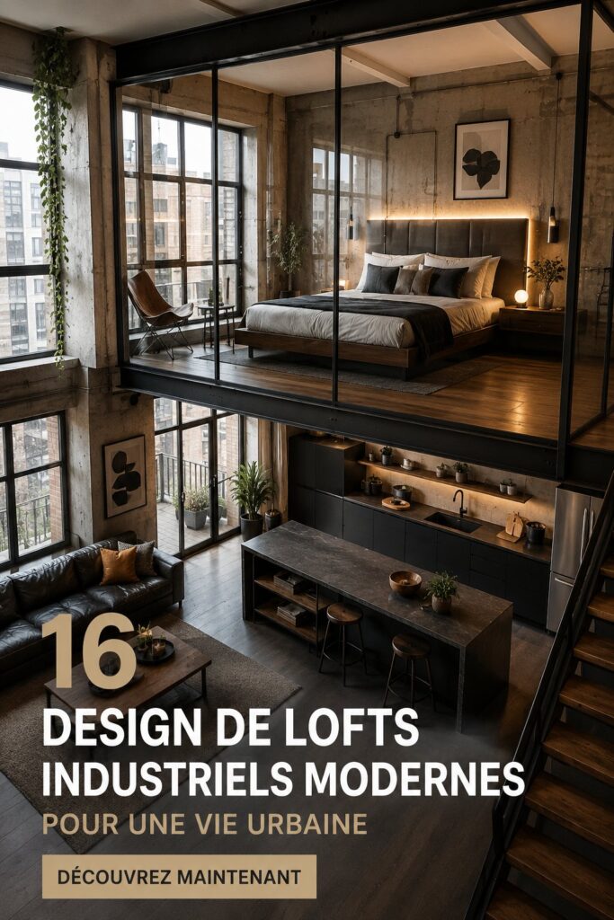 Intérieur d'un loft moderne avec décoration chic et urbaine