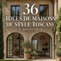 Un intérieur chaleureux illustrant le style toscan avec des couleurs naturelles et meubles en bois.
