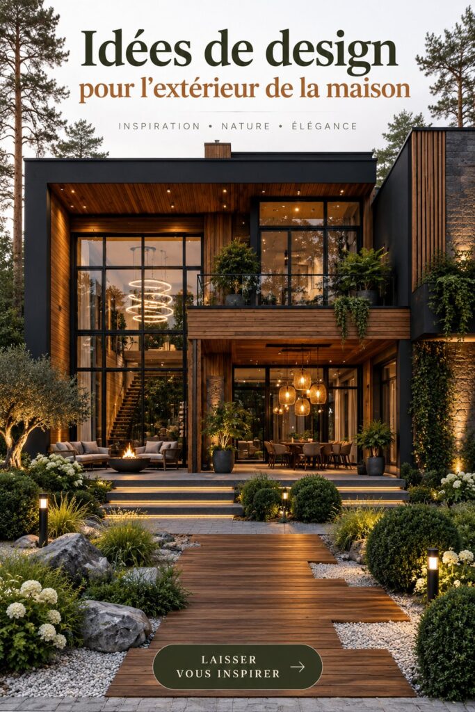 Maison avec un design extérieur moderne et accueillant, mettant en valeur des éléments contemporains.