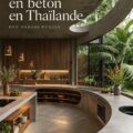 Maison moderne en béton en Thaïlande avec des lignes épurées et un design raffiné.