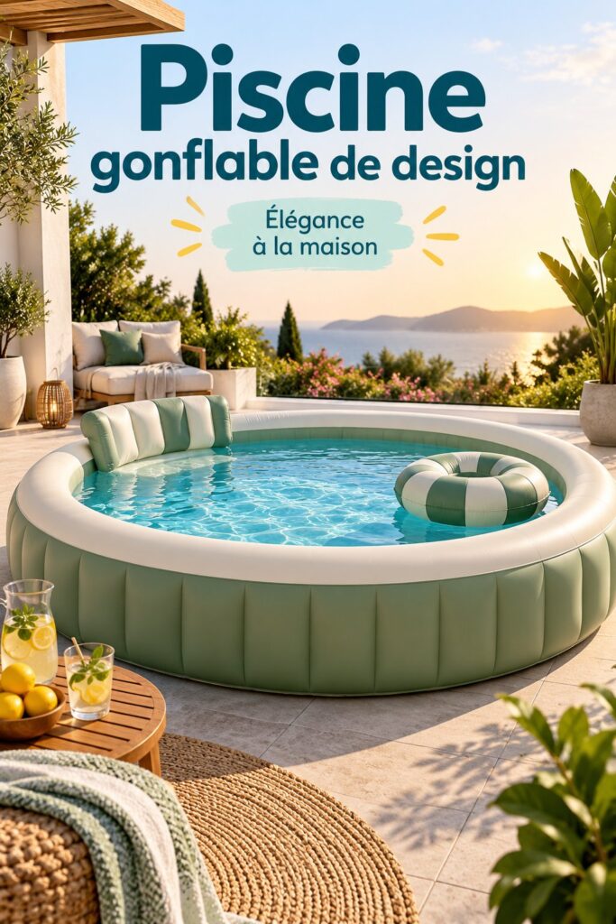 Une belle piscine design dans un jardin luxuriant, ajoutant une touche de luxe à l'extérieur.