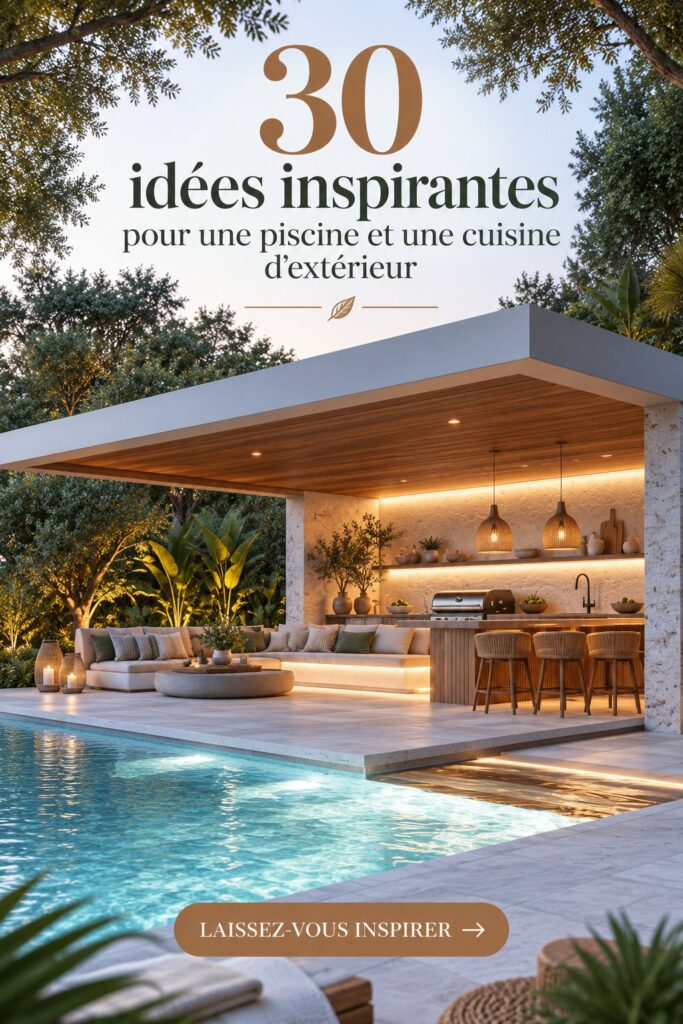 Cuisines et piscines extérieures élégantes et modernes