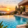 Une belle piscine esthétique dans un jardin lumineux