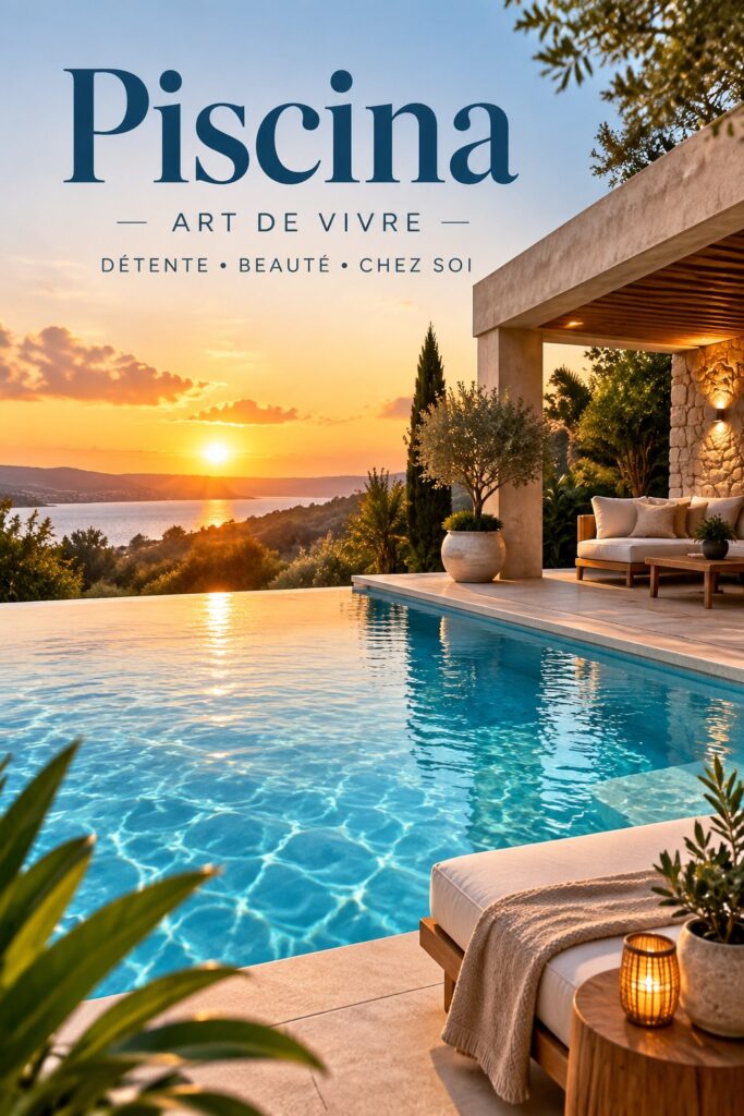 Une belle piscine esthétique dans un jardin lumineux