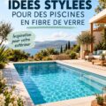 Une piscine en fibre de verre moderne entourée de verdure élégante.