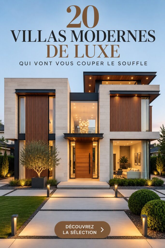 Vue d'une villa moderne au design luxueux avec piscine